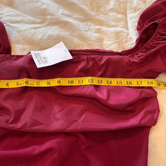 NWT Belle by Badgley Mischka Harlow Off-the-Shoulder Puffed Sleeve Dress,size 12 - Picture 13 of 14